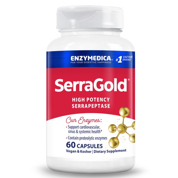 Enzymedica SerraGold 60 Capsules high potency serrapeptase Kosher supplement